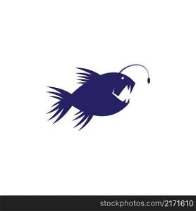 Angler fish logo illustration vector flat design