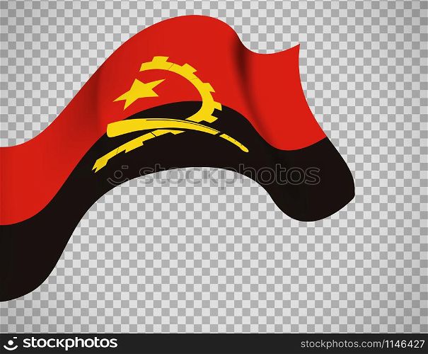 Angola flag icon on transparent background. Vector illustration. Angola flag on transparent background