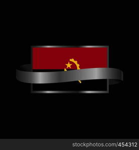 Angola flag Ribbon banner design