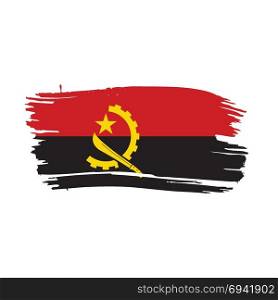 Angola flag, vector illustration. Angola flag, vector illustration on a white background