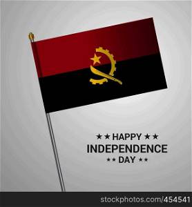 Angola Independence day typographic design with flag vector