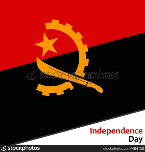 Angola independence day with flag vector illustration for web. Angola independence day