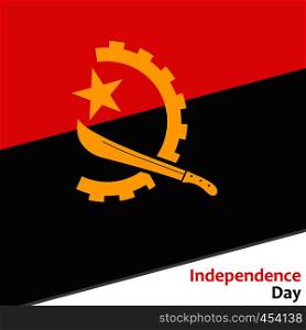 Angola independence day with flag vector illustration for web. Angola independence day