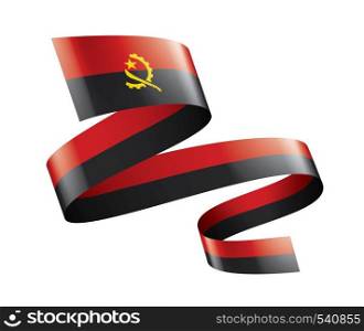 Angola national flag, vector illustration on a white background. Angola flag, vector illustration on a white background