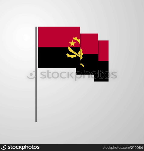 Angola waving Flag creative background