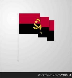 Angola waving Flag creative background