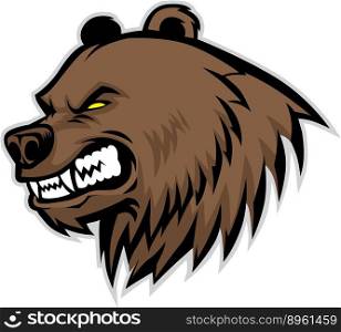 Angry bear head mascot vector image