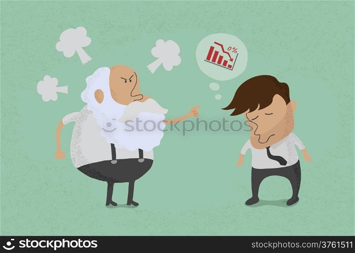 Angry boss with employee , eps10 vector format