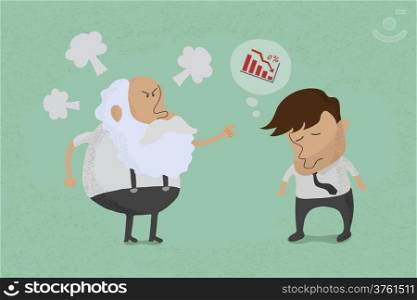 Angry boss with employee , eps10 vector format