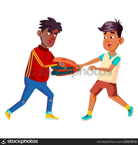 Angry boy fight swear. School child fight. vector character flat cartoon Illustration. Angry boy swear