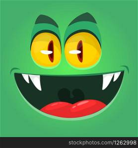Angry cartoon vampire character. Vector illustration Halloween Vampire Face