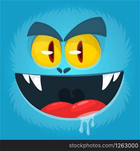 Angry cartoon vampire monster character. Vector illustration Halloween Monster Face