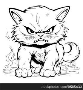Angry Cat Coloring Pages for Kids