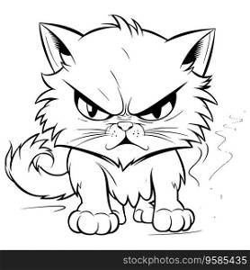 Angry Cat Coloring Pages for Kids