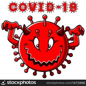 Angry Devil Corona virus character