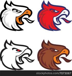 Angry eagle head sport logotype