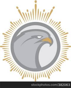 Angry eagle mascot. Label. Logotype. Isolated on white background