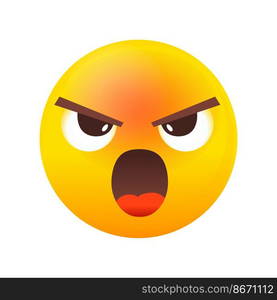 Angry Emoji. Emotion icon for internet or social media vector isolated on white background. Angry Emoji. Emotion icon for internet or social media vector