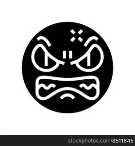 angry emoji glyph icon vector. angry emoji sign. isolated symbol illustration. angry emoji glyph icon vector illustration