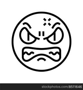 angry emoji line icon vector. angry emoji sign. isolated contour symbol black illustration. angry emoji line icon vector illustration