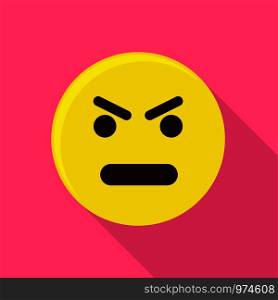 Angry emoticon icon. Flat illustration of angry emoticon vector icon for web. Angry emoticon icon, flat style