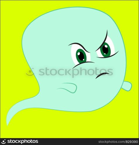 Angry ghost, illustration, vector on white background.