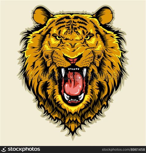 Angry lion head vector image