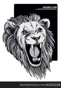 angry lion vector illustration