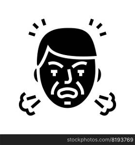 angry man glyph icon vector. angry man sign. isolated symbol illustration. angry man glyph icon vector illustration