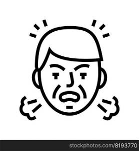 angry man line icon vector. angry man sign. isolated contour symbol black illustration. angry man line icon vector illustration
