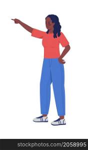 Angry mother scolding semi flat color vector character. Standing figure. Full body person on white. Upset mom isolated modern cartoon style illustration for graphic design and animation. Angry mother scolding semi flat color vector character