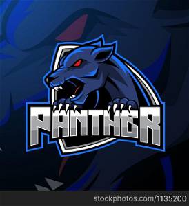 Angry panther mascot logo design