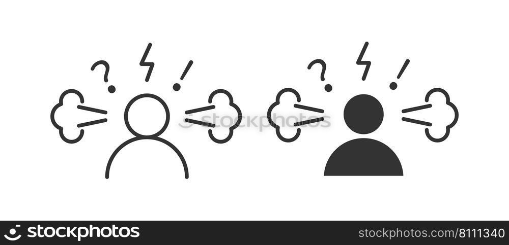 Angry person Stress or anxiety icon. Vector illustration desing.