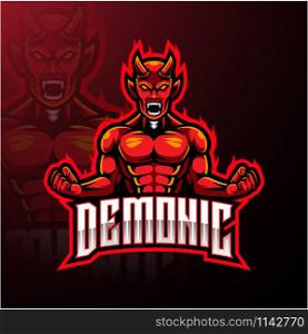 Angry Red devil esport mascot logo design