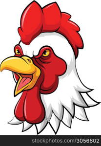 angry rooster head mascot