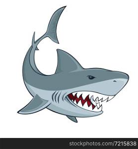 Angry shark sign isolated sign vector illustration