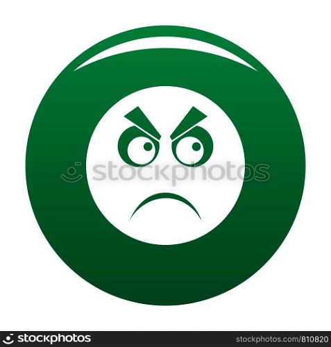 Angry smile icon. Vector simple illustration of angry smile icon isolated on white background. Angry smile icon vector green