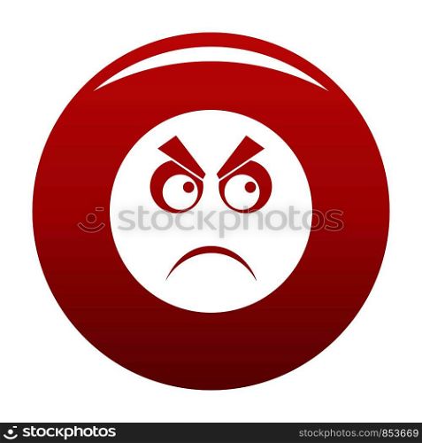 Angry smile icon. Vector simple illustration of angry smile icon isolated on white background. Angry smile icon vector red