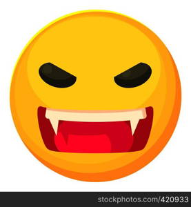 Angry smiley icon. Cartoon illustration of angry smiley vector icon for web. Angry smiley icon, cartoon style