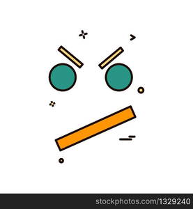 angry smiley icon design vector