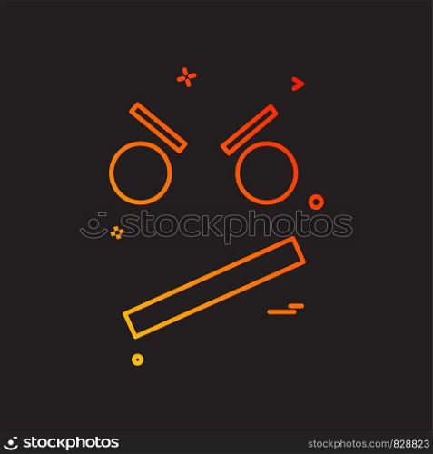 angry smiley icon design vector