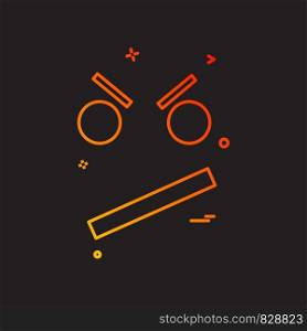 angry smiley icon design vector