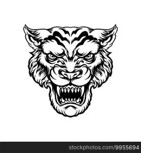Angry Tiger head illustrations Silhouette for your work Logo, mascot merchandise t-shirt, stickers and Label designs, poster, greeting cards advertising business company or brands.