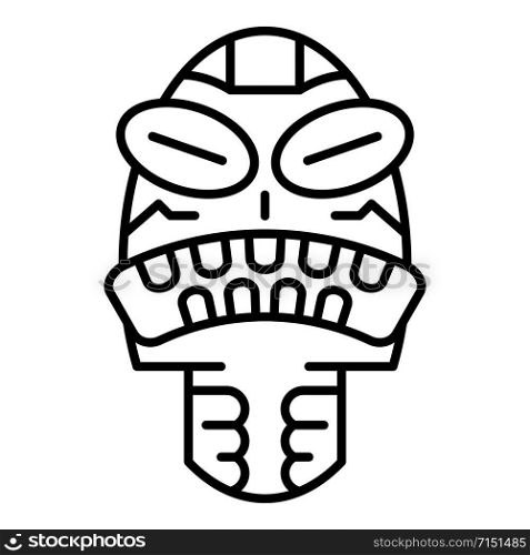 Angry tribal idol icon. Outline angry tribal idol vector icon for web design isolated on white background. Angry tribal idol icon, outline style