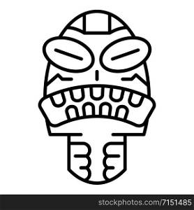 Angry tribal idol icon. Outline angry tribal idol vector icon for web design isolated on white background. Angry tribal idol icon, outline style