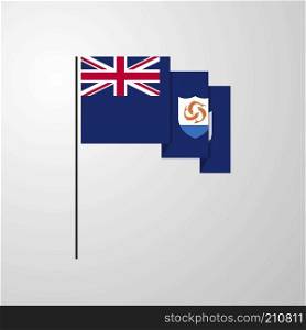 Anguilla waving Flag creative background