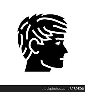 angular fringe hairstyle male glyph icon vector. angular fringe hairstyle male sign. isolated symbol illustration. angular fringe hairstyle male glyph icon vector illustration
