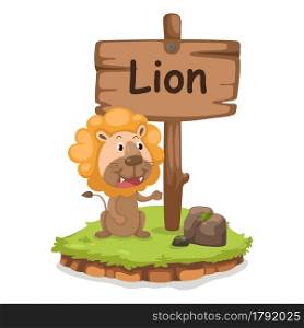 animal alphabet letter L for lion