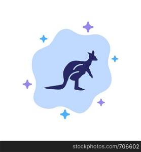 Animal, Australia, Australian, Indigenous, Kangaroo, Travel Blue Icon on Abstract Cloud Background