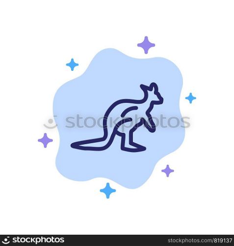 Animal, Australia, Australian, Indigenous, Kangaroo, Travel Blue Icon on Abstract Cloud Background